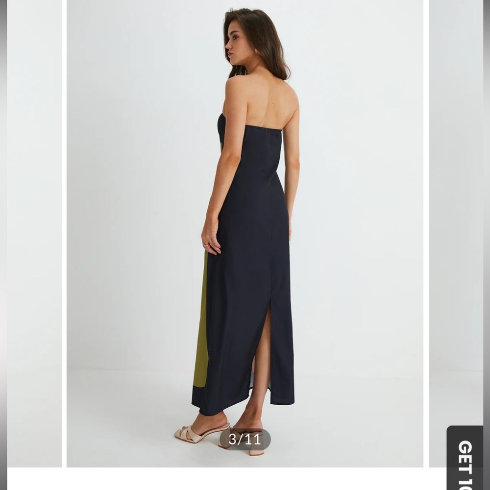 Commense Floral Print Split Tube Long Dress - Picture 4 of 9